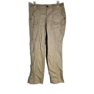 Maurices Women's Two Way Roll Up Or Down Khaki Tan Beige Pants Sz 3/4